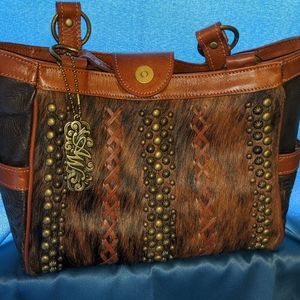 cow hide / leather purse